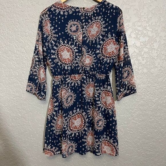 Forever 21 Blue 3/4 Sleeves Dress - Picture 4 of 9